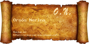 Orsós Nerina névjegykártya